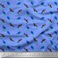 Valovi tkanine Soimoi Rayon, kitov i dolphin Ocean Print šivaći tkaninu širok