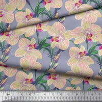 Soimoi pamučna pamučna tkanina od listova i orhideja cvjetna tiskana tkanina od dvorišta široko