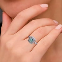 Kukoosong Mothers Day Pokloni Modni prsten Zeleni okrugli dijamantski vjenčani prsten poklon za žene