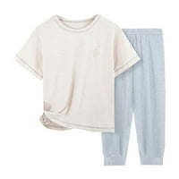 Slatke ljetne dječje djevojke odijelo postavljaju dječju majicu kratkih rukava u boji + pantalone svakodnevno