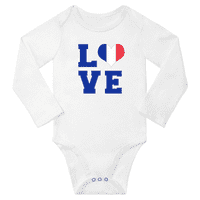 Ljubav Francuska Heart Flag Baby Dugi Slejve Rompers Outfits