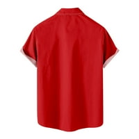 Qiaocaity Muška majica Ljetna casual gumba dolje Polo majice Ne-pozicioniranje modne ispisane ovratnike