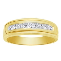 Okrugli oblik bijeli prirodni dijamantski vjenčani prsten za vjenčanje u 10K žutom zlatnom prstenu veličine