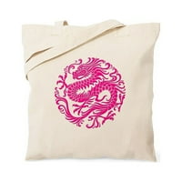 Cafepress - Tradicionalna ružičasta kineska zmajeva krug tote tote - prirodna platna torba, Torba za