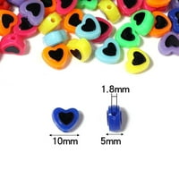 Feildoo plastična ravna rupa srce vanjske boje za izradu privjesa, narukvice, ogrlice, nakit za izradu