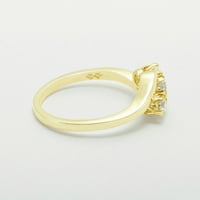 Britanska napravljena 9k žuto zlatni kubični cirkoniji ženski prsten izjave - Veličine opcije - Veličina