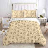 Poklopac posteljine set sa jastukom žutim kućnim tekstilom Rabblet Početna Pokrivena posteljina, puna