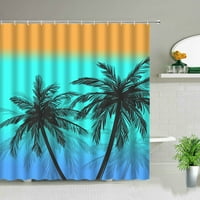 Palm Tree Vodootporni tuš za tuširanje Tropske biljke Ručno oslikano Modern scenografija Kupatilo Zavjese