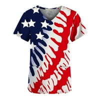 Ženska Dan nezavisnosti Amerika Patriotska zastava Vintage majice Dan neovisnosti Ispiši piling vrhovi