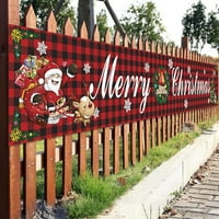 Veliki sretan božićni baner Xmas Dekoracija Red Buffalo Plaing Hanging Ogroman Sign Holiday Potrošni