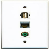 Riteav - Port RCA Zelena i luka USB A-A i luka zaštićena mačka Ethernet zidna ploča
