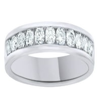 Bijeli prirodni dijamantski godišnjički prsten u 14K bijelom zlatu