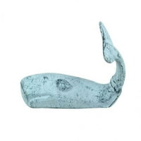 Tamno plavo bijelo lijevano gvožđe kitova kita 6