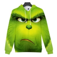 Grinch 3D dukserica Grinch Hoodie Smiling Funny Hip-hop labavi džemper džemper košulje