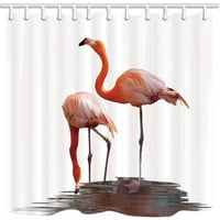 Divlja životinja Grace Flamingo rekla se u vodenoj poliesterskoj tkanini u kupaonici tuš za tuš