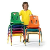 Bobice stolice s prahom premazanim nogama - set od 6 boje: narandžasta, visina sjedala: 16 Visina sjedala