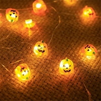 Dekor za jesen za uštedu, dvkptbk Halloween LED bundeve svjetlo za svjetlo, bakrena žica u obliku bundeve