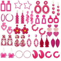 Minđuše ružičaste boje za žene za žene za žene Ljetna geometrija Srce Leptir Party nakit za uho Žene