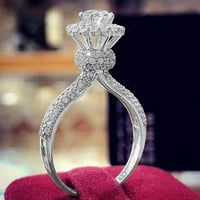 Keusn bijeli kameni prsten ručno razigrani rez vjenčani angažman nakit poklon w w