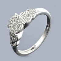 Dijamantni prsten bijeli zlatni ženski prsten za angažman 1 4CCT 10K bijelo zlato