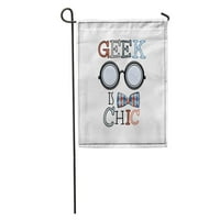 Word Geek je chic smiješne hladne naočale slogan idiom vrtna zastava ukrasna zastava kuće baner