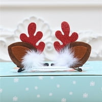 Anvazise Christmas Reindeer Antler Clip Clip Slatka elk Santa Claus Hairpin za žene Djevojke Djeca Princeza