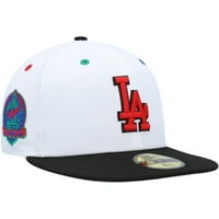 Muška nova era bijela crna los Angeles Dodgers 60. godišnjica primarna oka 59fifty ugrađeni šešir