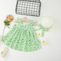Ljetne haljine Djevojke kratki rukav modna haljina cvjetna ispis zelena 7