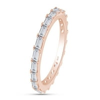 CT Baguette Cut White Cubic cirkonija Vjenčani prsten za vjenčanje u 14K ružino pozlaćeno srebrno srebro