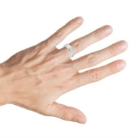 Bijeli ip pozvani titanijski prsten sa milgrain boide za vjenčani prsten za muškarce ili dame