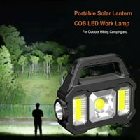 Solarni COB LED kampiranje fenjer za punjenje za uređaj Vodootporna viseća šatorska svjetiljka za planinarenje