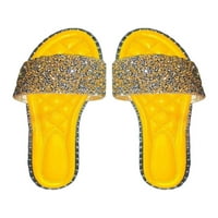 Fangasis Weens Glitter Bling Mancy Slight ravni niski klinovi Sparkle Sandales Cipele US Veličina 4,5-11,5