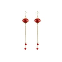 Par minđuše kineskih stila Creative Lantern Tassel Earmps Dugi stil minđuše Elegantni nakit za uho za