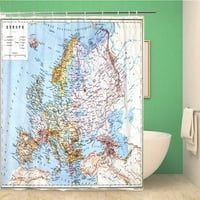 Stara planezrična mapa europske objašnjenje znakovi vodootporne poliesterne tušske zavjese sa kukama