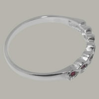 Britanci napravio je 18k bijelo zlato prirodno rubin ženski osnivački prsten - Opcije veličine - veličina