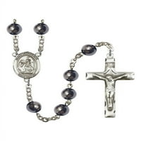 Sveti Catherine Siene Silve-poblikovane ružne kuglice ružne perle Crucifi Veličina medaljina šarm