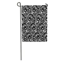 Crno-bijeli uzorak Veliki organski oblici inspirirani morskom okućnom za zastavom Dekorativne zastave