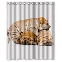 Mohome životinje Psi Three Shar Pei psi spavaju na jednoj drugoj dizajnerskoj tuš zavjesu vodootporno