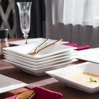 Serija Carina, 6-komadni porculanske ploče za supu za večeru, Crni set za večeru, 8