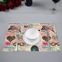 Novine Venecija sa mozaikom maske Placemats Mats za trpezariju Kuhinjski stol Dekoracija, set od 6