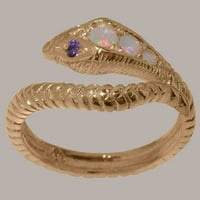 Britanci napravio 9k ružični zlatni prirodni prsten i ametist Ženski prsten - Veličine opcije - Veličina