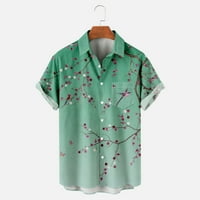 Golf košulja za muškarce, muške havajske košulje cvjetne tiskane gumb-dole Ljetne tropske praznične