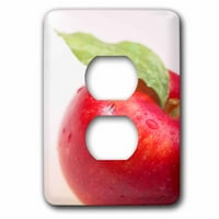 3Droza hrana crvena jabuka zelena lista - poklopac utikača
