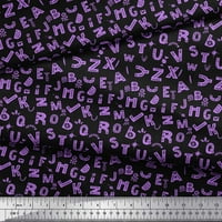 Soimoi Purple Georgette viskoza od abecede Tekst Tekst Ispis tkanina od dvorišta