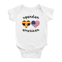 Ugandanska američka zastava dva srca dječja dječja odjeća od novorođene odjeće