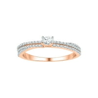 Dijamantna princeza 10kt Rose Gold Okrugli dijamant Solitaire Bridal Vjenčanje zaručnički prsten CTTW