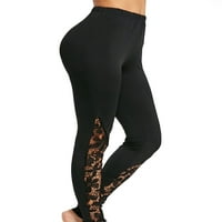 Žene TIK točke gamaše elastični visoki struk Tummy Control yoga hlače y2k šuplje od čipke Active Wear