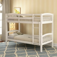 Twin preko dvostrukih kreveta sa krevetom s ljestvicom, bijeli1328