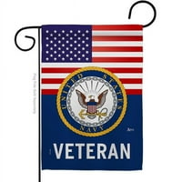 Americana Home & Garden G142614-BO 18. U. Američka mornarica veterana Vrtna zastava s oružanim snagama