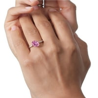 Gem Stone King 14k bijeli zlatni prsten ovalni ružičasti moissanite dijamant